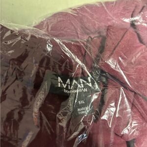 Plus oversized boxy graphic faux layer washed t shirt red 5XL